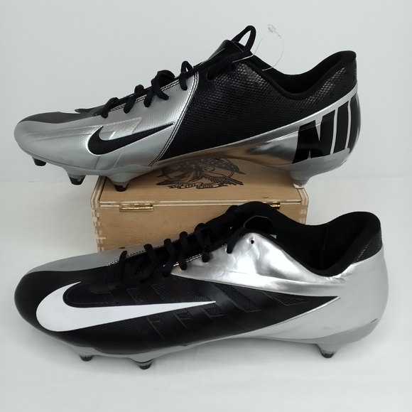 Nike Vapor Pro Football Cleats Men's Size 13.5 Style#511342-010 Black/Silver - Picture 2 of 12
